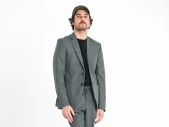 Drapeau Noir Blazer Laine Fresco Gris Shop