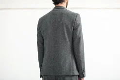 Drapeau Noir Blazer Laine Mérinos Moon Chevrons Gris Cheap
