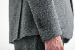 Drapeau Noir Blazer Laine Mérinos Moon Chevrons Gris Cheap