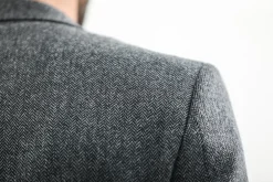 Drapeau Noir Blazer Laine Mérinos Moon Chevrons Gris Cheap