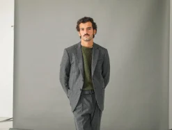Drapeau Noir Blazer Semi-Entoilé Flanelle Grise Dark Grey Flash Sale