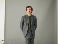 Drapeau Noir Blazer Semi-Entoilé Flanelle Grise Dark Grey Flash Sale