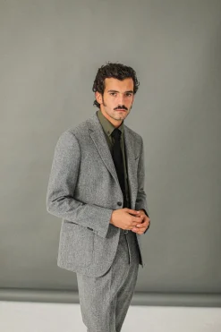 Drapeau Noir Blazer semi-entoilé flanelle light Grey Store