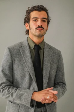 Drapeau Noir Blazer semi-entoilé flanelle light Grey Store