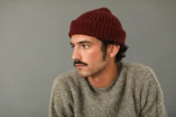 Drapeau Noir Bonnet Laine & Alpaga Bordeaux Store