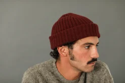 Drapeau Noir Bonnet Laine & Alpaga Bordeaux Store