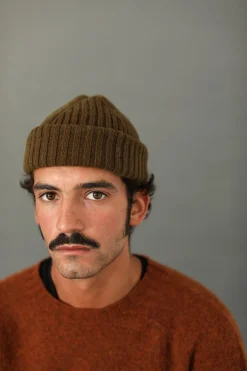 Drapeau Noir Bonnet laine & alpaga Khaki Best Sale
