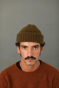 Drapeau Noir Bonnet laine & alpaga Khaki Best Sale