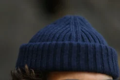 Drapeau Noir Bonnet Laine & Alpaga Navy Flash Sale