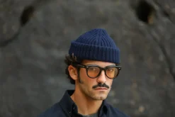Drapeau Noir Bonnet Laine & Alpaga Navy Flash Sale
