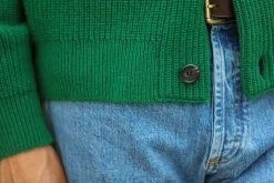 Drapeau Noir Cardigan Lambswool Green Sale