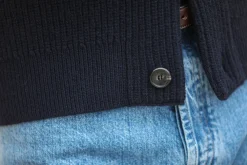 Drapeau Noir Cardigan Lambswool Navy Discount