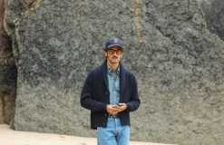 Drapeau Noir Cardigan Lambswool Navy Discount
