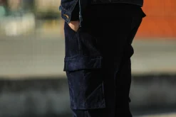 Drapeau Noir Cargo Pants Velours Marine Store