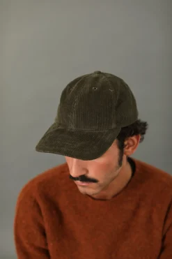 Drapeau Noir Casquette en Velours Khaki Fashion