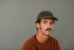 Drapeau Noir Casquette en Velours Khaki Fashion