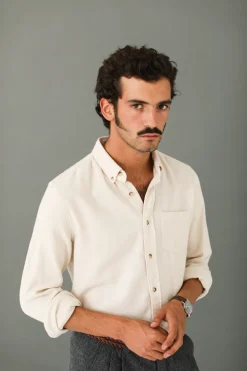 Drapeau Noir Chemise Flanelle - Fit New Classic Crème Hot