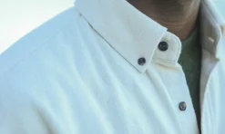 Drapeau Noir Chemise Flanelle - Modern Fit Crème New