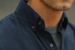 Drapeau Noir Chemise Flanelle - Modern Fit Navy Best Sale