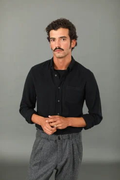 Drapeau Noir Chemise Flanelle e - Fit Classique Noir Cheap