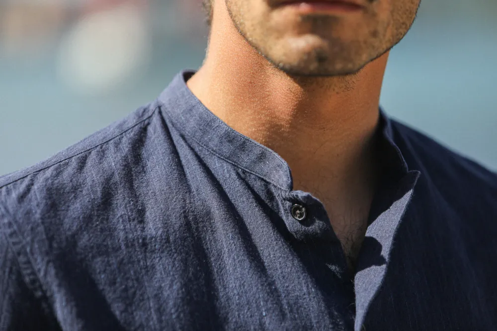 Drapeau Noir Chemise Japan Slub - Fit Habillé Navy Clearance