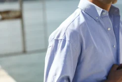 Drapeau Noir Chemise Oxford - Modern Fit Blue Discount