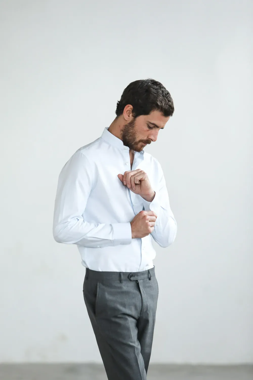 Drapeau Noir Chemise Oxford Col Officier Bleu ciel Light Blue Store