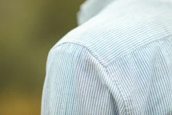Drapeau Noir Chemise Oxford Rayée Bleue - Retro Fit Sripes Blue Best