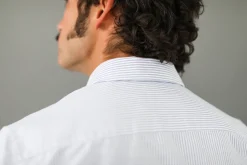 Drapeau Noir Chemise Oxford Rayée Bleue - Fit Classic Stripes Blue Flash Sale