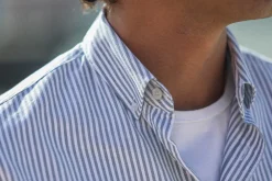 Drapeau Noir Chemise Oxford Stripes Green - Retro Fit Vert Online