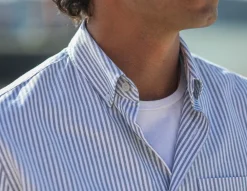 Drapeau Noir Chemise Oxford Stripes Green - Retro Fit Vert Online