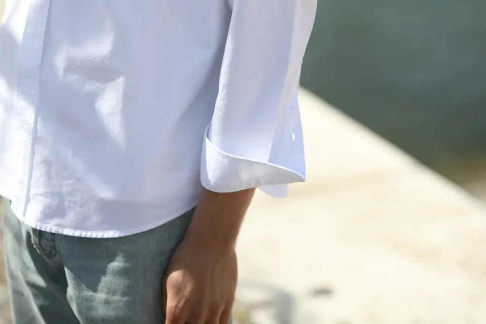 Drapeau Noir Chemise Oxford - Modern Fit White Cheap