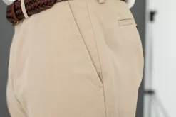 Drapeau Noir Chino Twill Italien - Coupe Ajustée Beige Online