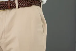 Drapeau Noir Chino Twill Italien - Coupe Ajustée Beige Online