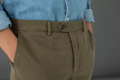 Drapeau Noir Chino Twill italien - Coupe ajusté Khaki Fashion