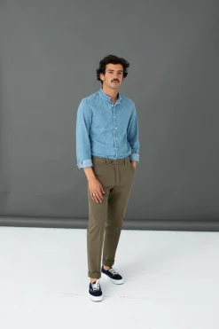 Drapeau Noir Chino Twill italien - Coupe ajusté Khaki Fashion