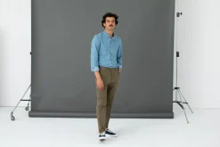 Drapeau Noir Chino Twill italien - Coupe ajusté Khaki Fashion