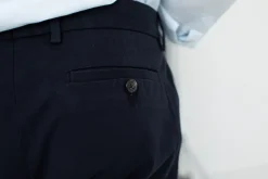 Drapeau Noir Chino Twill Italien - Coupe ajustée Marine Hot