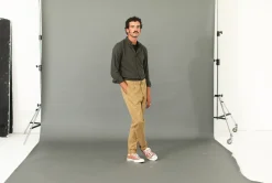 Drapeau Noir Chino Militaire à Pince Camel Fashion