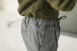 Drapeau Noir City Pant Flanelle Gris Clair Light Grey New