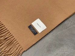 Drapeau Noir Echarpe Oversize En Laine d'Agneau Beige Cheap