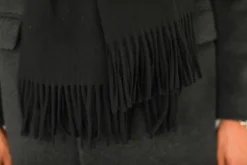 Drapeau Noir Echarpe Oversize Lambswool e Noir Discount
