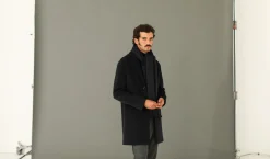 Drapeau Noir Echarpe Oversize Lambswool Marine Navy Clearance