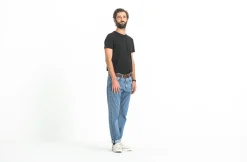 Drapeau Noir Jean Kurabo Selvedge Bleached Tapered Light Blue Shop