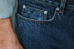 Drapeau Noir Jean Selvedge Blue Stonewash - Athletic Fit Bleu Best