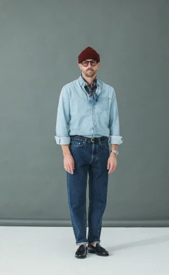 Drapeau Noir Jean Selvedge Blue Stonewash - Athletic Fit Bleu Best