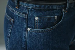 Drapeau Noir Jean Selvedge Blue Stonewash - Tapered Fit Bleu Best Sale