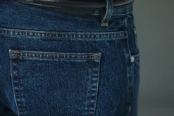 Drapeau Noir Jean Selvedge Blue Stonewash - Tapered Fit Bleu Best Sale