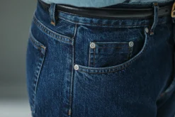 Drapeau Noir Jean Selvedge Blue Stonewash - Tapered Fit Bleu Best Sale