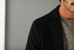 Drapeau Noir Manteau Confort Laine & Cachemire Noir Black Best
